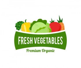 Fresh vegetables logo design vector 02