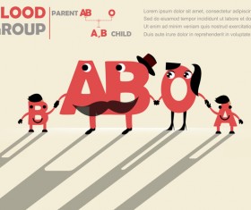 Funny blood group infographic vector material 05