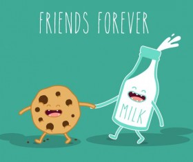 Funny cartoon friends vector material 01