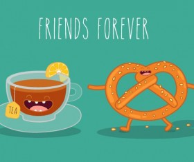 Funny cartoon friends vector material 02