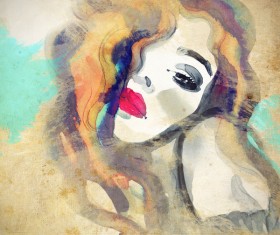 Girl art backgrounds Stock Photo 04