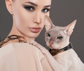 Girl with cat HD picture 02
