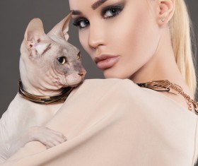 Girl with cat HD picture 03