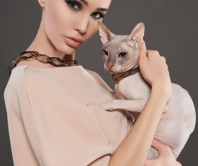 Girl with cat HD picture 04