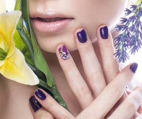 Girl with flowers and nail manicure HD picture 01