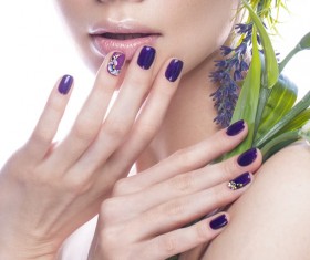 Girl with flowers and nail manicure HD picture 03