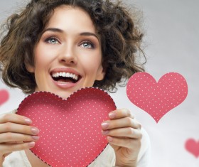 Girl with heart-shaped box Stock Photo 01