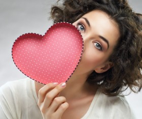 Girl with heart-shaped box Stock Photo 03