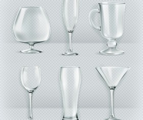 Glass cup set vector material