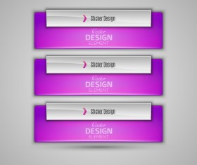 Glass texture purples banners vector