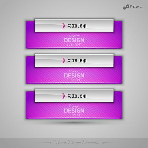 Glass texture purples banners vector