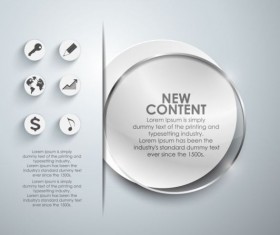 Glossy glass infographic vector template set 05