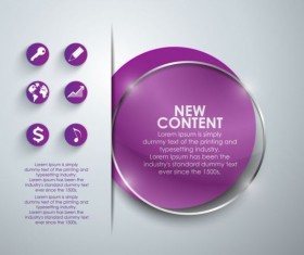 Glossy glass infographic vector template set 06