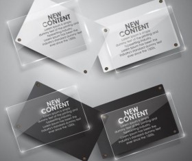 Glossy glass infographic vector template set 08