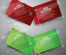 Glossy glass infographic vector template set 09
