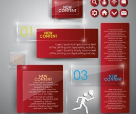 Glossy glass infographic vector template set 13