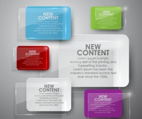 Glossy glass infographic vector template set 15