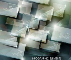 Glossy glass infographic vector template set 16