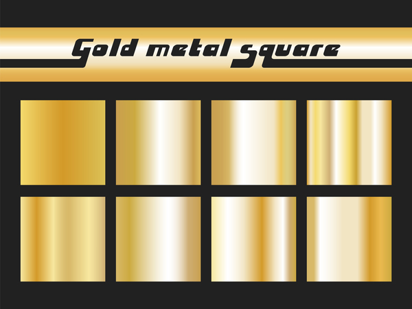 Gold metal square vector material
