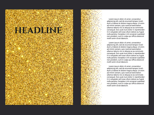 Gold particles magezine cover vector
