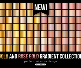 Gold with rose gold gradient vector