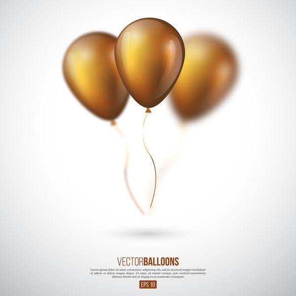 Golden balloon background illustration vector