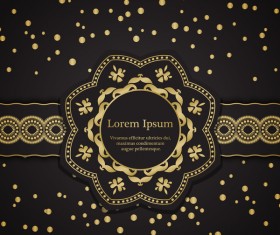 Golden decorative with black background vector 04