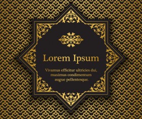 Golden decorative with black background vector 05