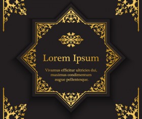 Golden decorative with black background vector 06