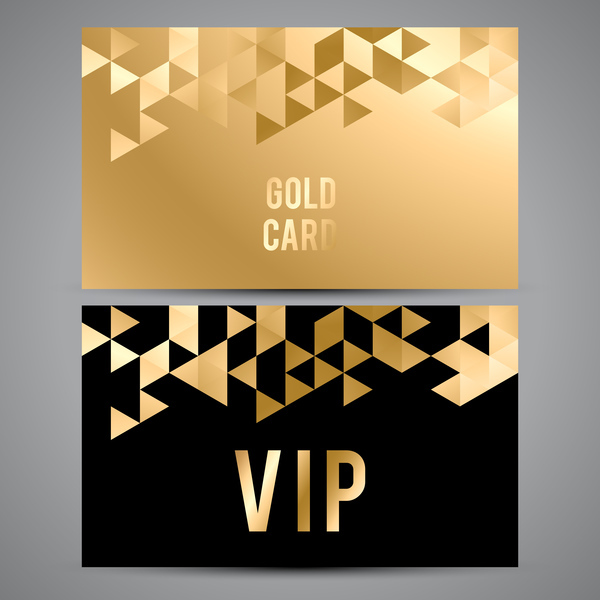 Golden with black card template vector