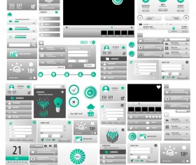 Gray button vector set