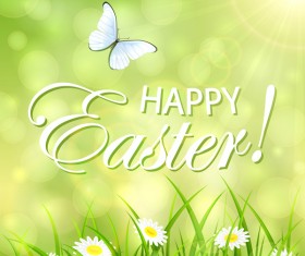Green abstract Easter background vector