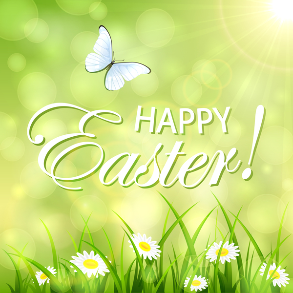 Green abstract Easter background vector