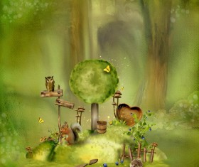 Green forest background HD picture