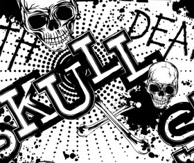 Grunge skull seamless pattern vector