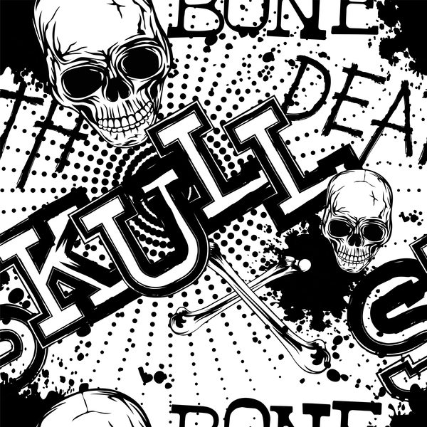 Grunge skull seamless pattern vector