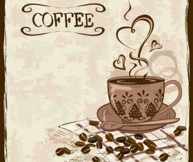 Hand drawn coffee background vectors 01
