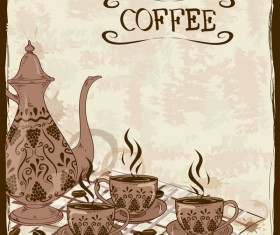 Hand drawn coffee background vectors 02