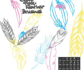 Hand drawn feathers photoshop brushes