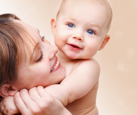 Happy Baby and his mother Stock Photo 01