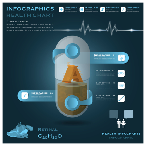 Health chart infographic template vector 02