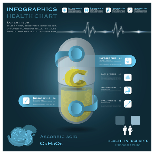 Health chart infographic template vector 03