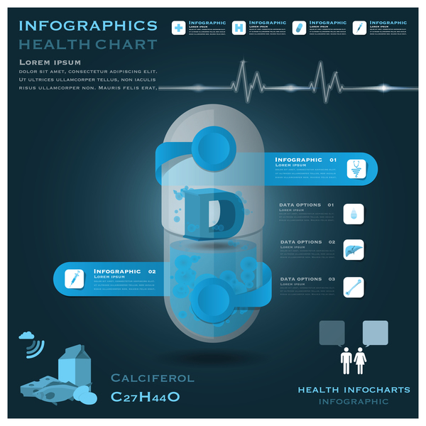 Health chart infographic template vector 04