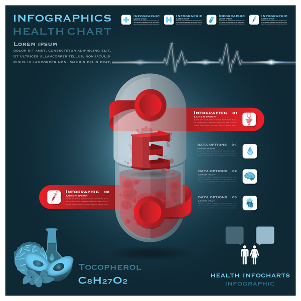 Health chart infographic template vector 05