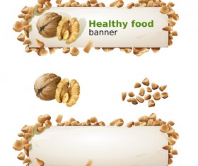 Healthy food banners vectors 02