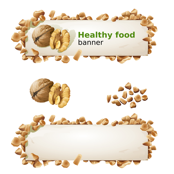 Healthy food banners vectors 02