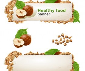 Healthy food banners vectors 03
