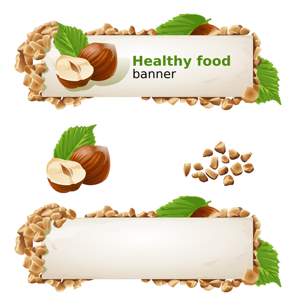 Healthy food banners vectors 03