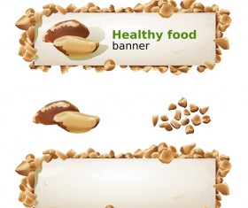 Healthy food banners vectors 04