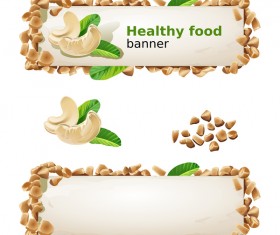 Healthy food banners vectors 05